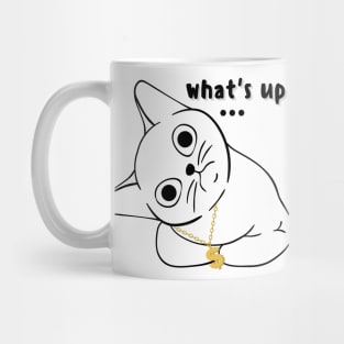 what's up, funny rich cat Mug